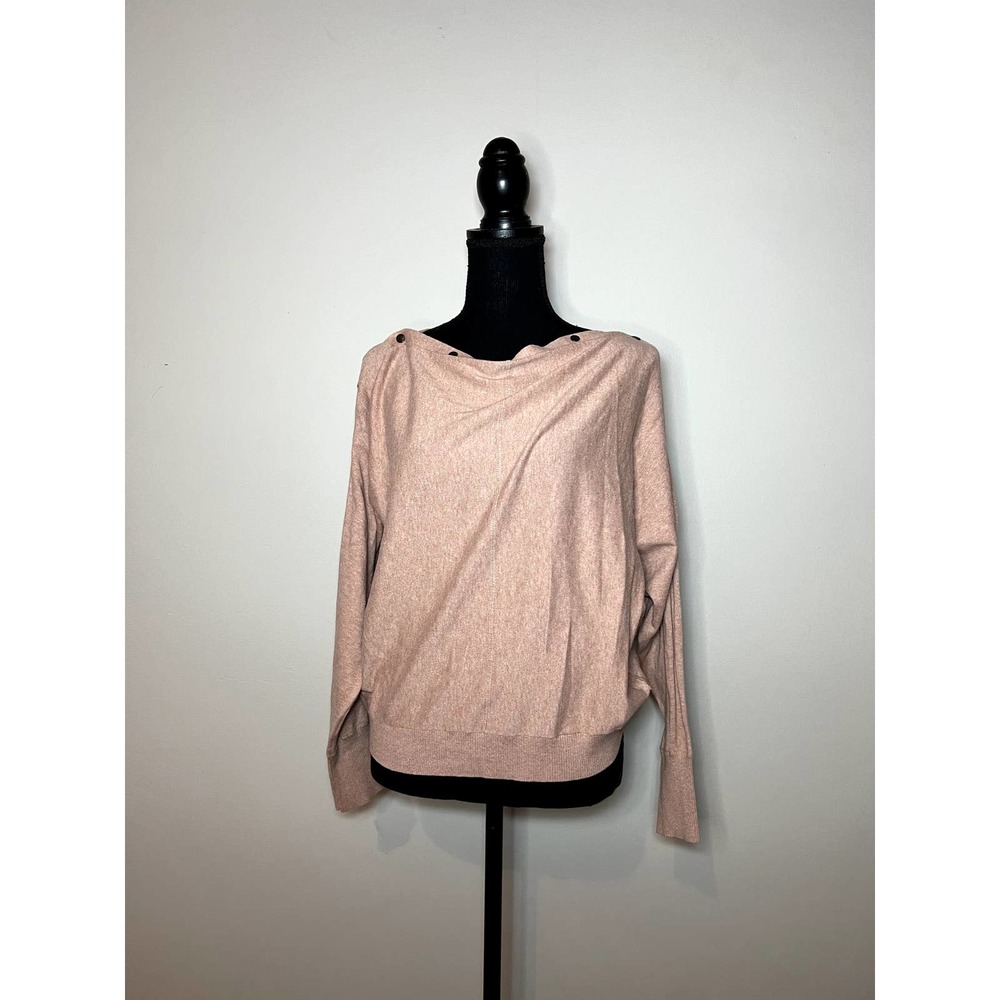All Saints pink boat neck s-snap sweater